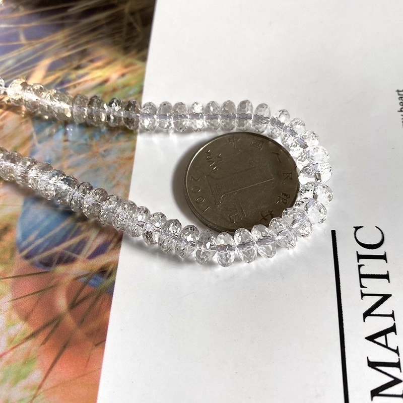 Spacer perle od kristala - polirane fasetirane kolutne perle za DIY nakit (Materijal: kristal; Obrada: brušenje i poliranje; Stil: luksuzan; Vzor: plemenit)
