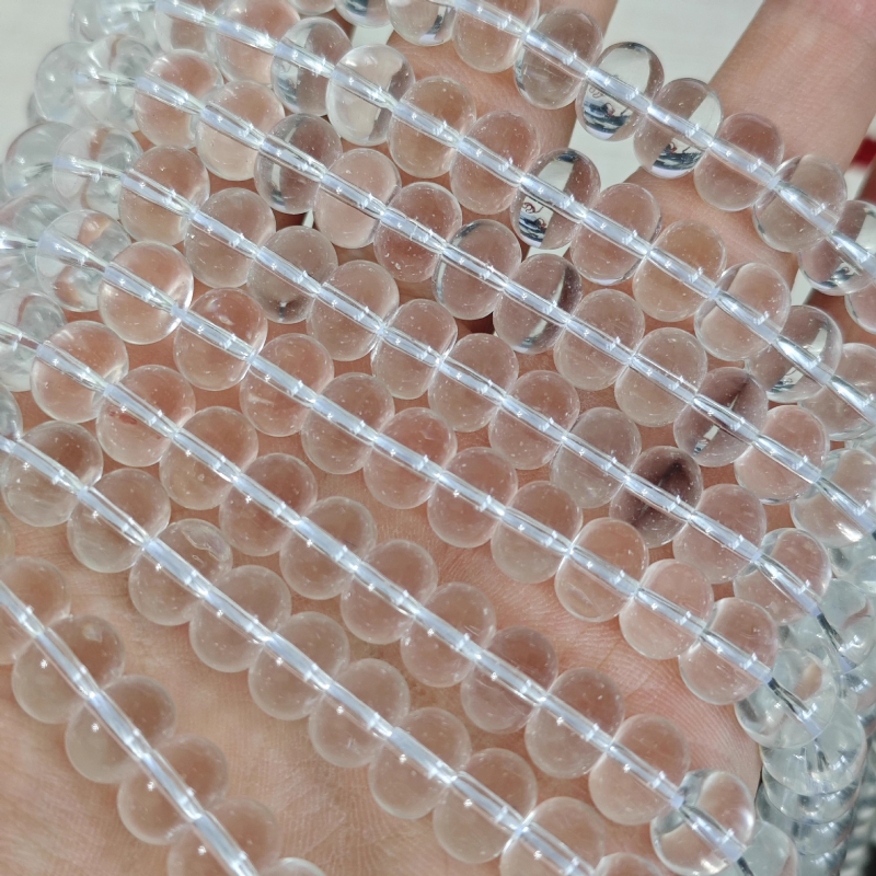 Spacer perle od kristala - polirane fasetirane kolutne perle za DIY nakit (Materijal: kristal; Obrada: brušenje i poliranje; Stil: luksuzan; Vzor: plemenit)