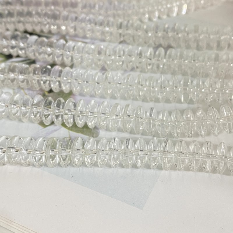Spacer perle od kristala - polirane fasetirane kolutne perle za DIY nakit (Materijal: kristal; Obrada: brušenje i poliranje; Stil: luksuzan; Vzor: plemenit)