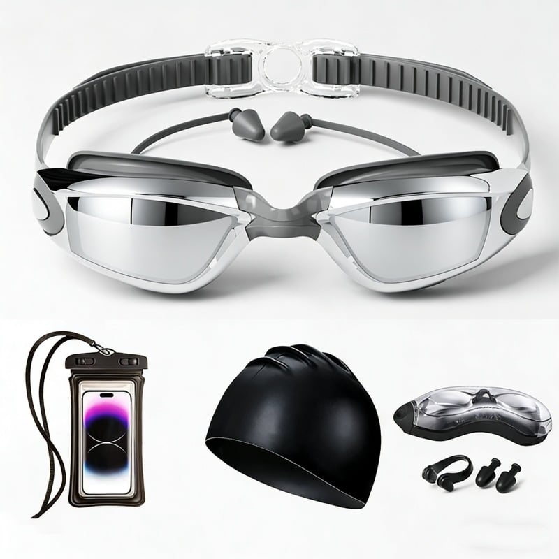 Odrasle anti-fog plivačke naočale s polykarbonatnim lećama, ovlaštena privatna marka