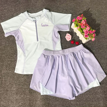 Mergaitei dviejų dalių maudymosi kostiumėlis su UV apsauga – 90% poliesteris, pamušalas poliesteris, audinys Talia