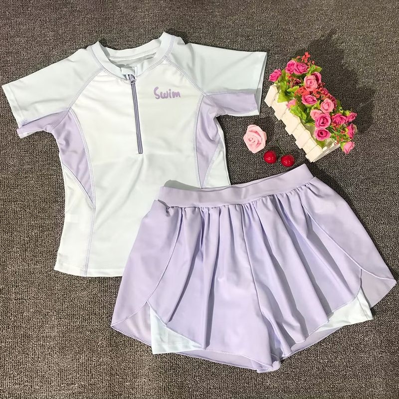 Mergaitei dviejų dalių maudymosi kostiumėlis su UV apsauga – 90% poliesteris, pamušalas poliesteris, audinys Talia