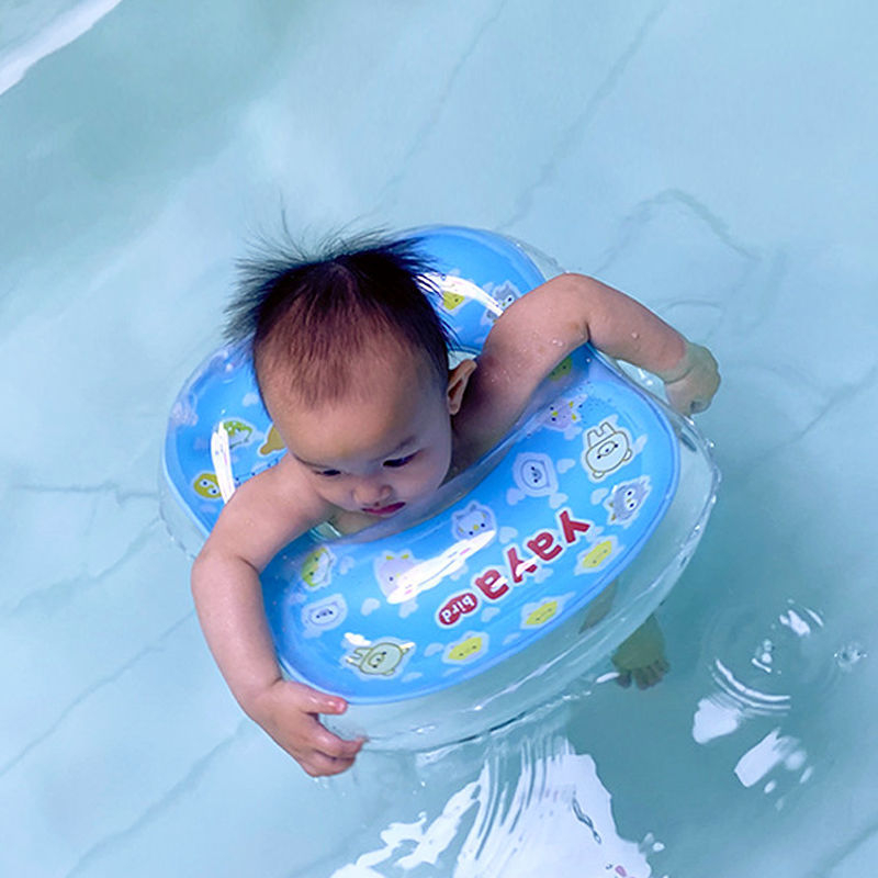 Dječji plivački prsten za pazuh s dvostrukim zračnim komorama, protiv prevrnutja, struk u obliku U, bez napuhavanja, ekološki PVC