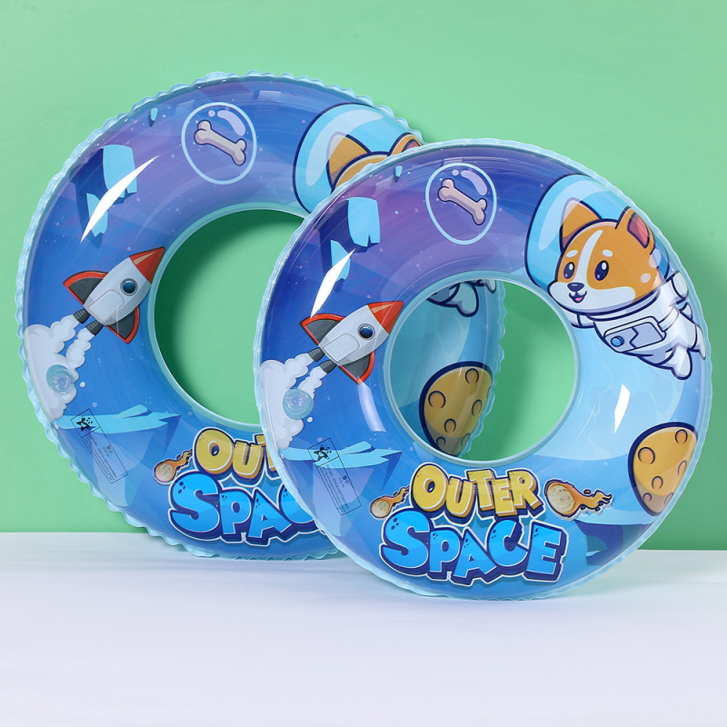 Dječji plivački prsten s karikaturnim uzorkom, izrađen od ekološkog PVC-a; ručno napuhavanje; pogodan za bazene i vodne parkove