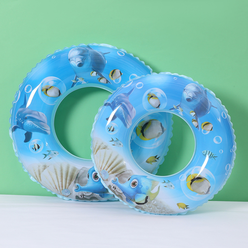 Dječji plivački prsten s karikaturnim uzorkom, izrađen od ekološkog PVC-a; ručno napuhavanje; pogodan za bazene i vodne parkove