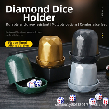 Täringukuppide komplekt alusega, kõrge kvaliteediga helisummutiga, plastikust konstruktsioon, 100 tk pakendis, kohandamise võimalus, sobib šahile ja kaardimängudele