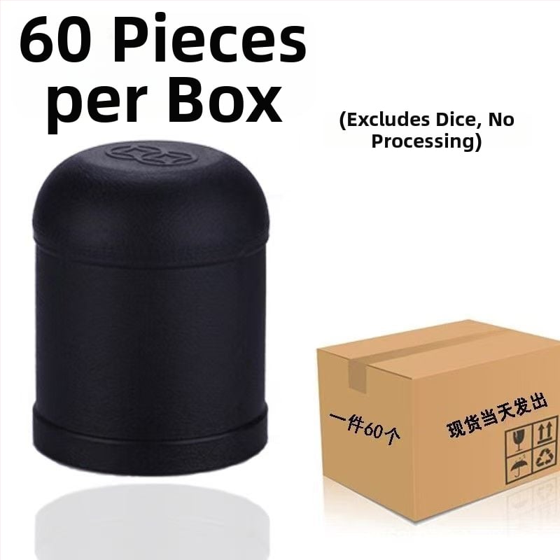 Täringukuppide komplekt alusega, kõrge kvaliteediga helisummutiga, plastikust konstruktsioon, 100 tk pakendis, kohandamise võimalus, sobib šahile ja kaardimängudele