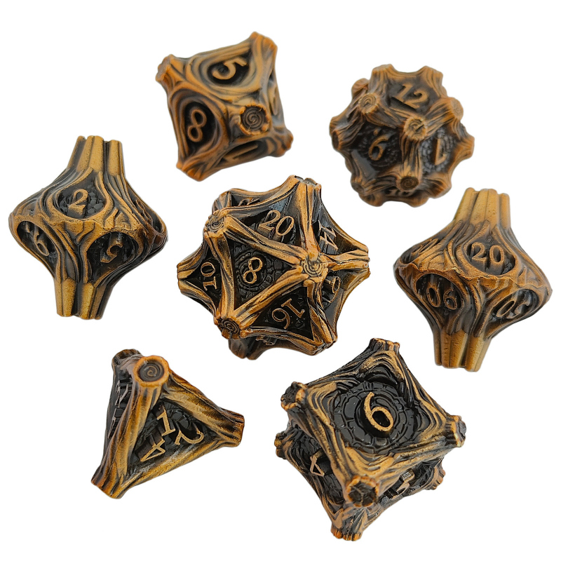 D20 täringud, tsink-sulam, 20-küljeline metallist täring, 195 g, 50 tükki karp