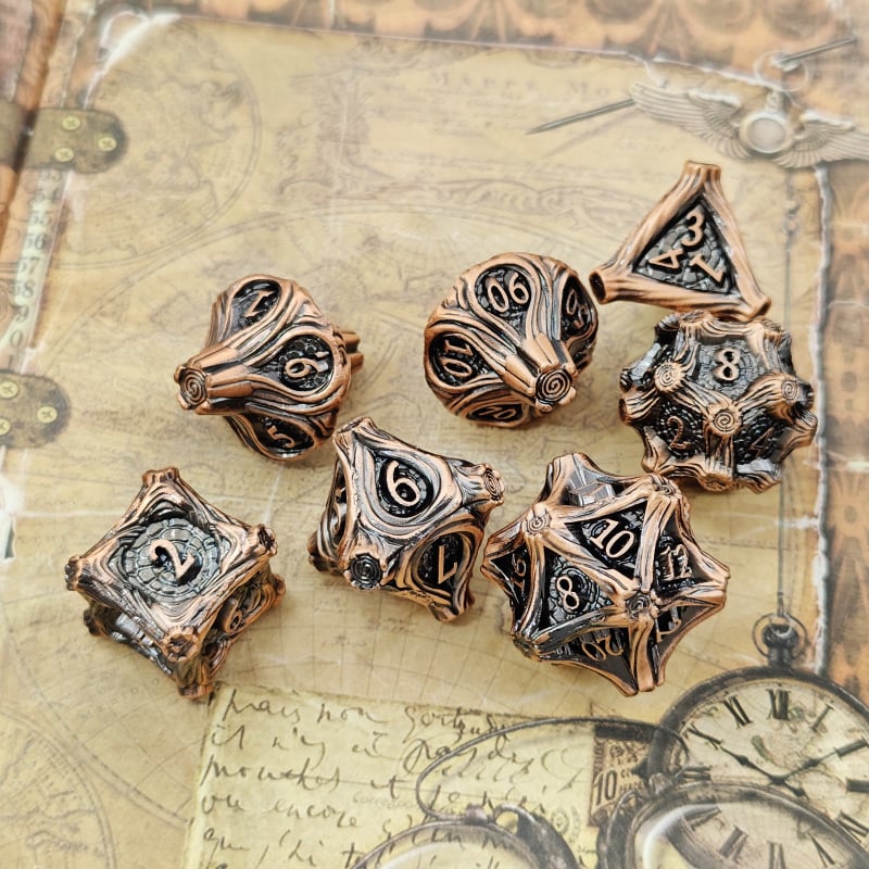 D20 täringud, tsink-sulam, 20-küljeline metallist täring, 195 g, 50 tükki karp