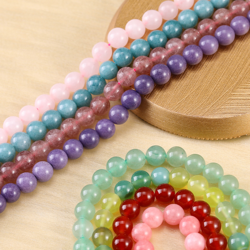 Prirodne crvene ahat kuglice – slobodne perle za DIY nakit, materijali od prirodnog kamena