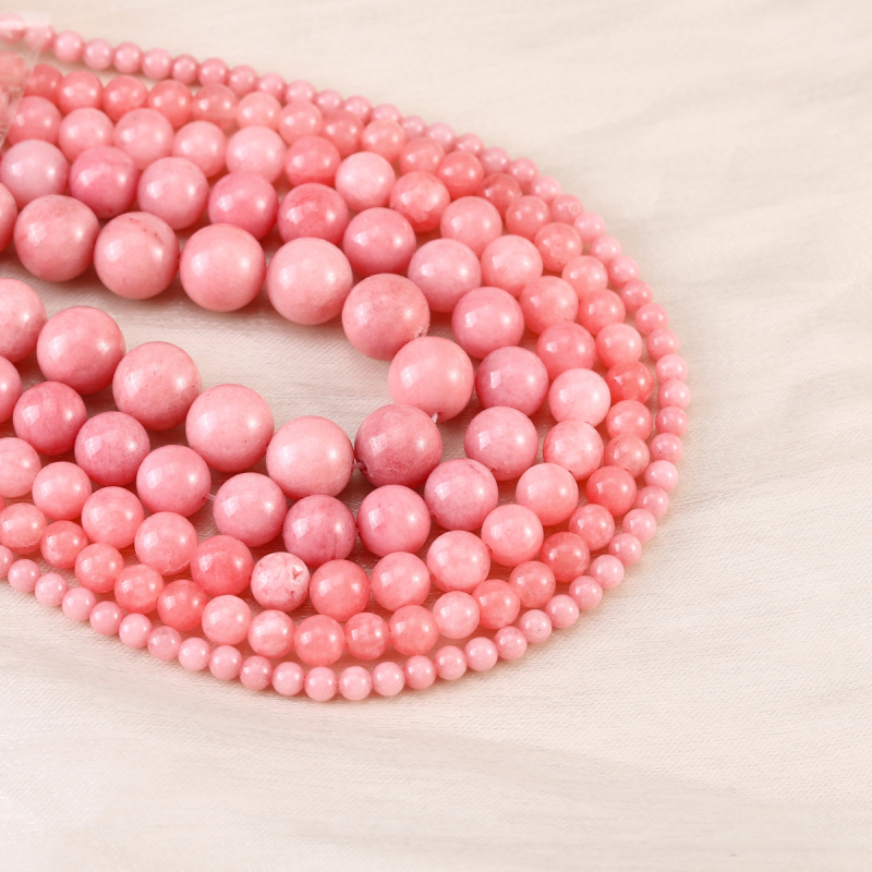 Prirodne crvene ahat kuglice – slobodne perle za DIY nakit, materijali od prirodnog kamena