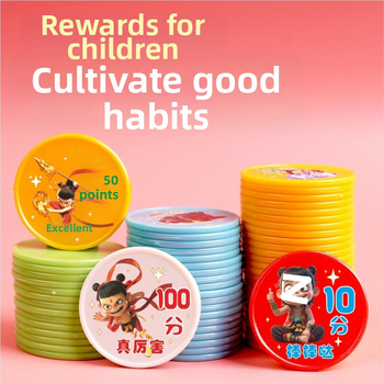 Plastikust mänguasemündid lastele — multikas pere teema, klassivahetuseks tokenid, melamiin