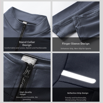 Vīriešu velosporta komplekts — brīva piegriezuma tops un bikses, ātri žūstošs, rudens–ziemas aprīkojums