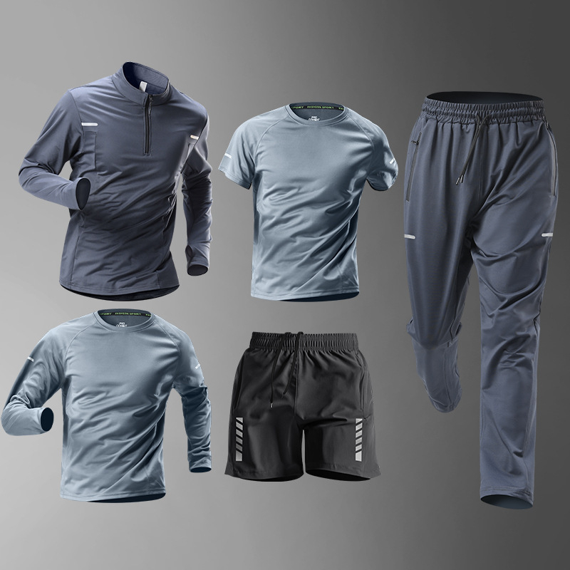 Vīriešu velosporta komplekts — brīva piegriezuma tops un bikses, ātri žūstošs, rudens–ziemas aprīkojums