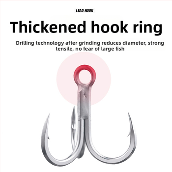 BKK jūras zvejai āķis, modeļa 6071-4X-HG, ar trim āķiem, četrkārtīgs stiprinājums, pretkorozijas materiāls