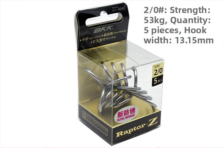 BKK jūras zvejai āķis, modeļa 6071-4X-HG, ar trim āķiem, četrkārtīgs stiprinājums, pretkorozijas materiāls