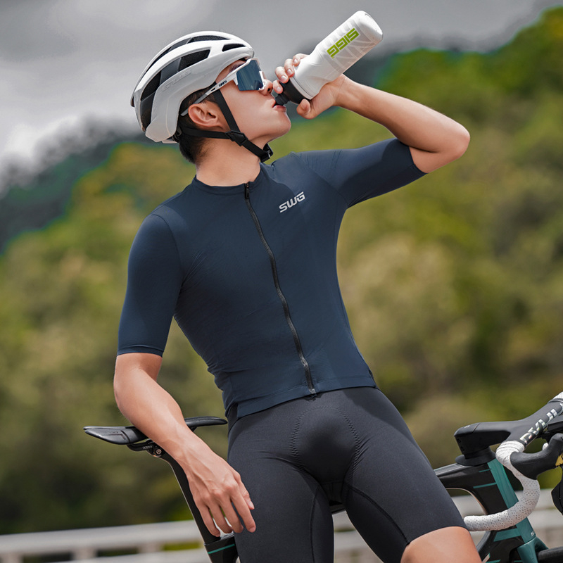 SWG Vīriešu īsās piedurknes velosipēdu krekls, mitrumu novēršana, neilona elpojošā sieta audums, vienkrāsains, vasara