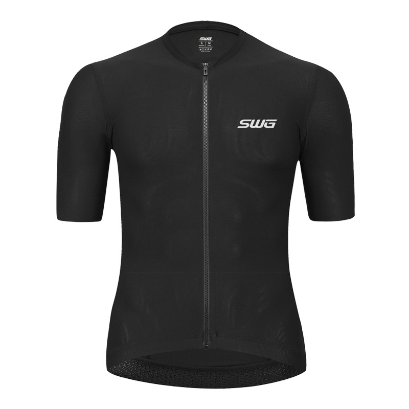 SWG Vīriešu īsās piedurknes velosipēdu krekls, mitrumu novēršana, neilona elpojošā sieta audums, vienkrāsains, vasara