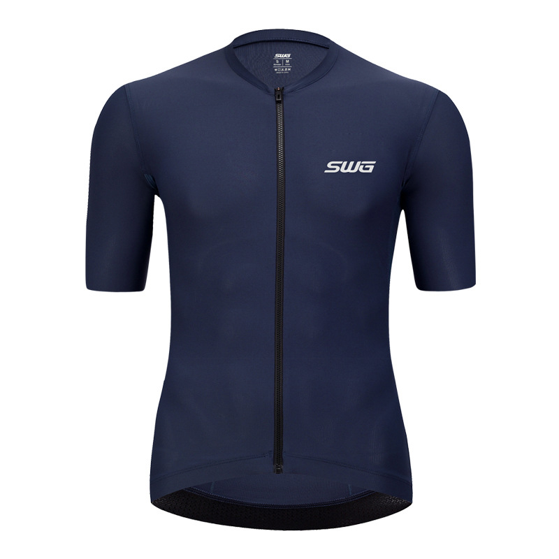 SWG Vīriešu īsās piedurknes velosipēdu krekls, mitrumu novēršana, neilona elpojošā sieta audums, vienkrāsains, vasara