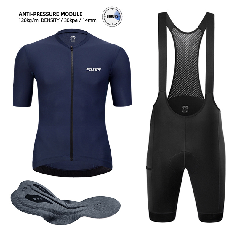 SWG Vīriešu īsās piedurknes velosipēdu krekls, mitrumu novēršana, neilona elpojošā sieta audums, vienkrāsains, vasara