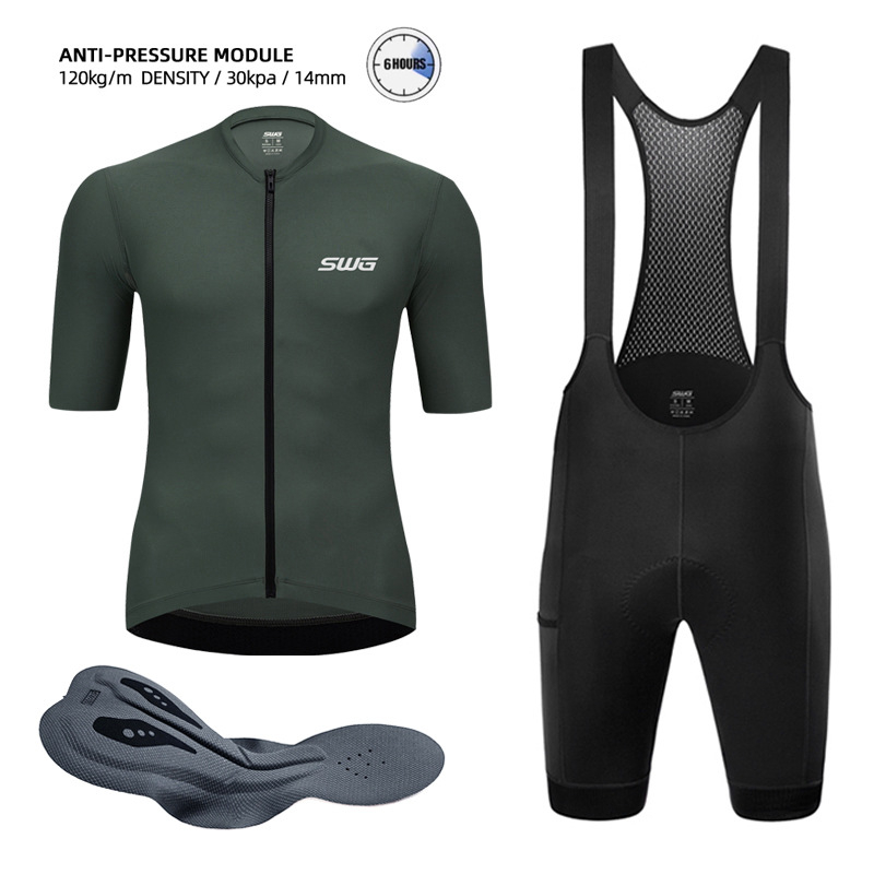 SWG Vīriešu īsās piedurknes velosipēdu krekls, mitrumu novēršana, neilona elpojošā sieta audums, vienkrāsains, vasara