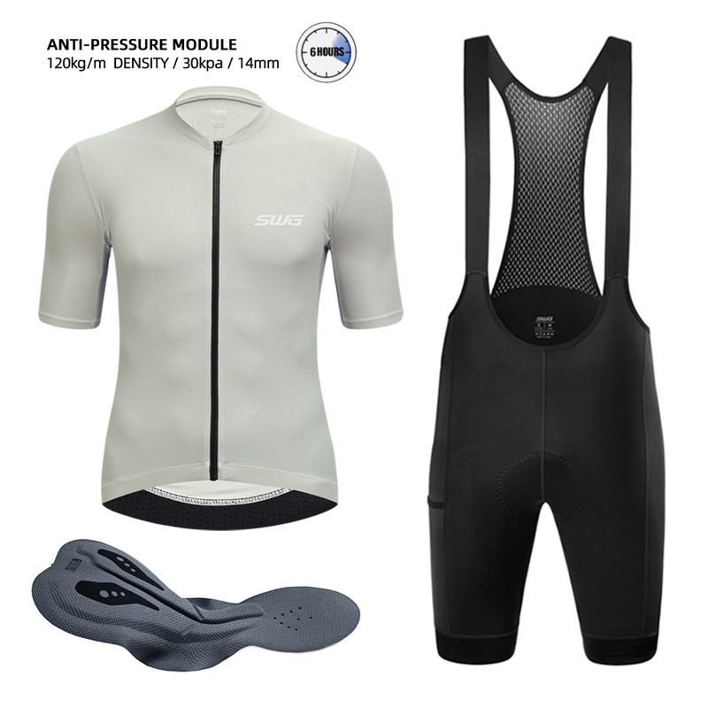 SWG Vīriešu īsās piedurknes velosipēdu krekls, mitrumu novēršana, neilona elpojošā sieta audums, vienkrāsains, vasara