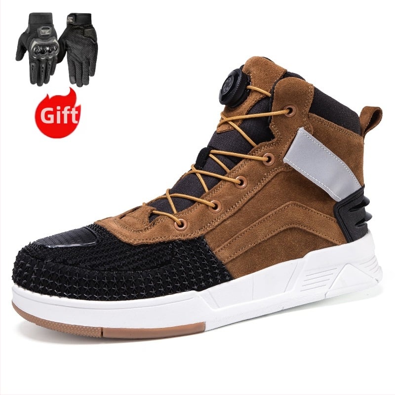 Īstas ādas motobraucēja kurpes, universālas, ūdensizturīgas, pretslīdēšana, nolietojuma izturīgas, triecienabsorbcija, perforācijas izturība