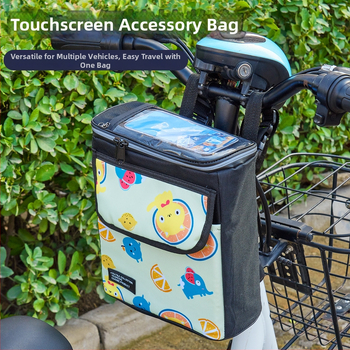 PVC velosipēda priekšējā uzglabāšanas soma ar iekšējo odere un telefona kabatu
