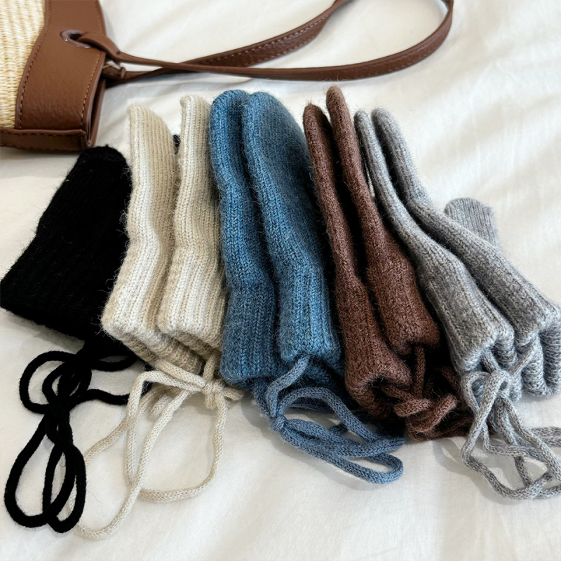 Bērnu cimdi ziemai korejas stilā, siltie adīti cimdi, vecums 1-4 gadi, abpusēji piemēroti, vienkrāsains raksts