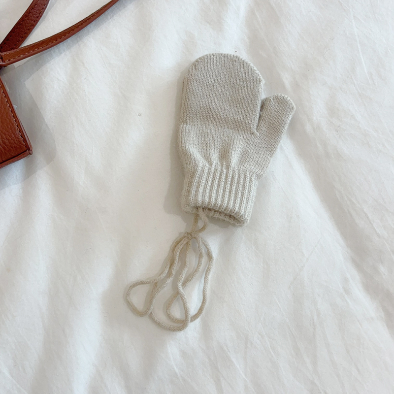 Bērnu cimdi ziemai korejas stilā, siltie adīti cimdi, vecums 1-4 gadi, abpusēji piemēroti, vienkrāsains raksts