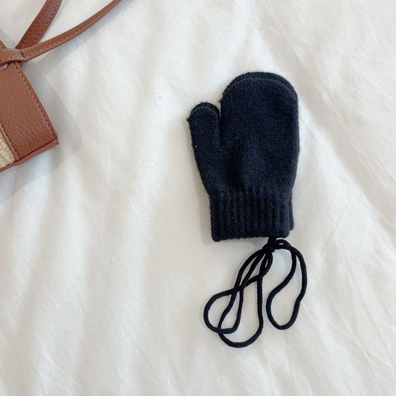 Bērnu cimdi ziemai korejas stilā, siltie adīti cimdi, vecums 1-4 gadi, abpusēji piemēroti, vienkrāsains raksts