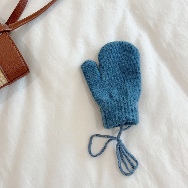 Bērnu cimdi ziemai korejas stilā, siltie adīti cimdi, vecums 1-4 gadi, abpusēji piemēroti, vienkrāsains raksts