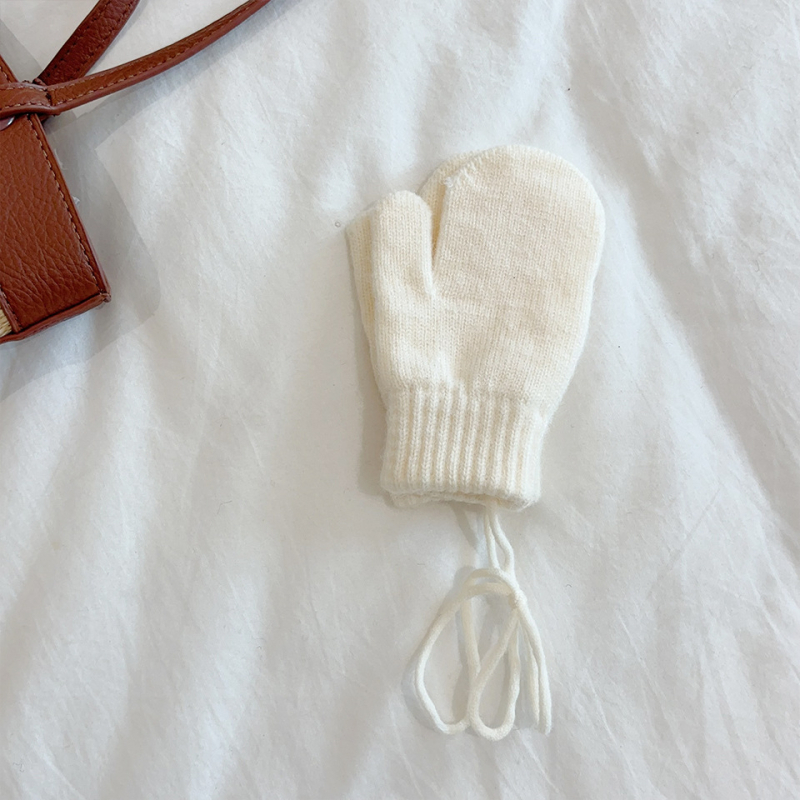 Bērnu cimdi ziemai korejas stilā, siltie adīti cimdi, vecums 1-4 gadi, abpusēji piemēroti, vienkrāsains raksts