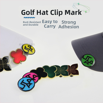 Golfa cepures klips ar magnētisko bumbiņu marķieri, cinka sakausējuma magnets, noņemams četru lapu koku dizains, privātās zīmes iespēja