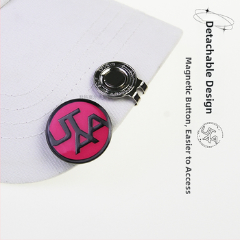 Golfa cepures klips ar magnētisko bumbiņu marķieri, cinka sakausējuma magnets, noņemams četru lapu koku dizains, privātās zīmes iespēja