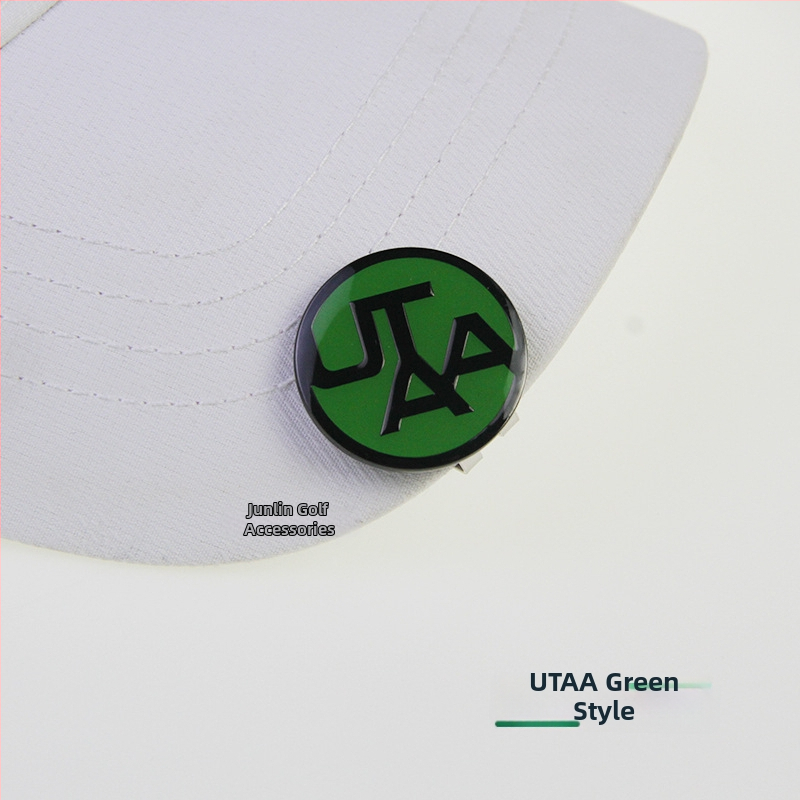 Golfa cepures klips ar magnētisko bumbiņu marķieri, cinka sakausējuma magnets, noņemams četru lapu koku dizains, privātās zīmes iespēja