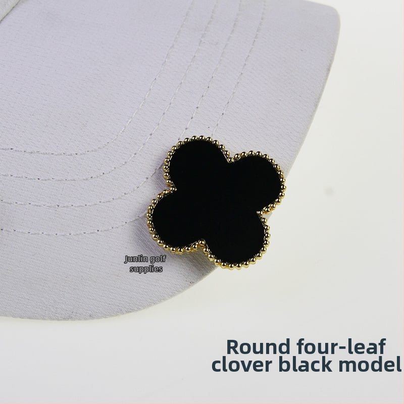 Golfa cepures klips ar magnētisko bumbiņu marķieri, cinka sakausējuma magnets, noņemams četru lapu koku dizains, privātās zīmes iespēja