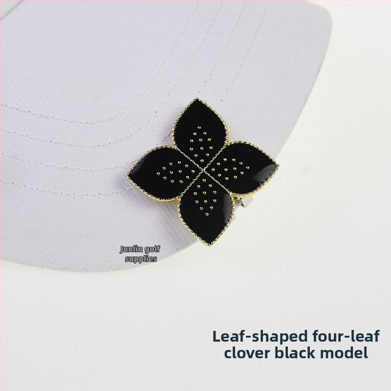 Golfa cepures klips ar magnētisko bumbiņu marķieri, cinka sakausējuma magnets, noņemams četru lapu koku dizains, privātās zīmes iespēja