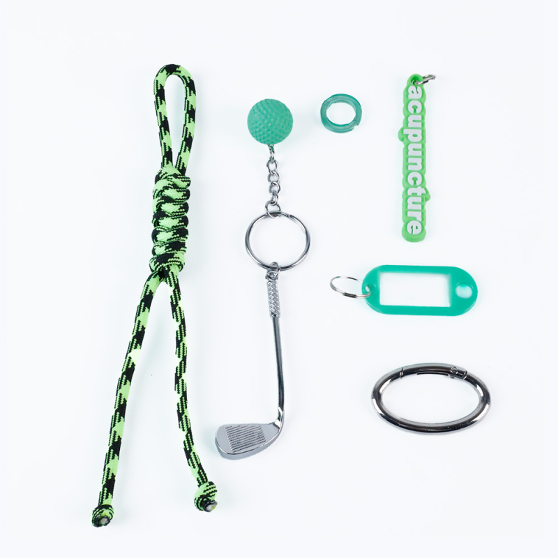 Heavenly κλειδοθήκη για τσάντα από κράμα — σειρά Miu, αθλητικό στυλ, μοτίβα γκολφ μπάλλες, μπάλες επιτραπέζιου τένις και μπάντμιντον