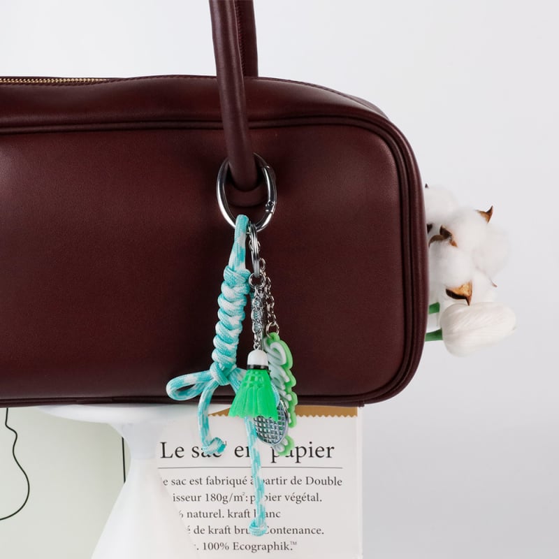 Heavenly κλειδοθήκη για τσάντα από κράμα — σειρά Miu, αθλητικό στυλ, μοτίβα γκολφ μπάλλες, μπάλες επιτραπέζιου τένις και μπάντμιντον