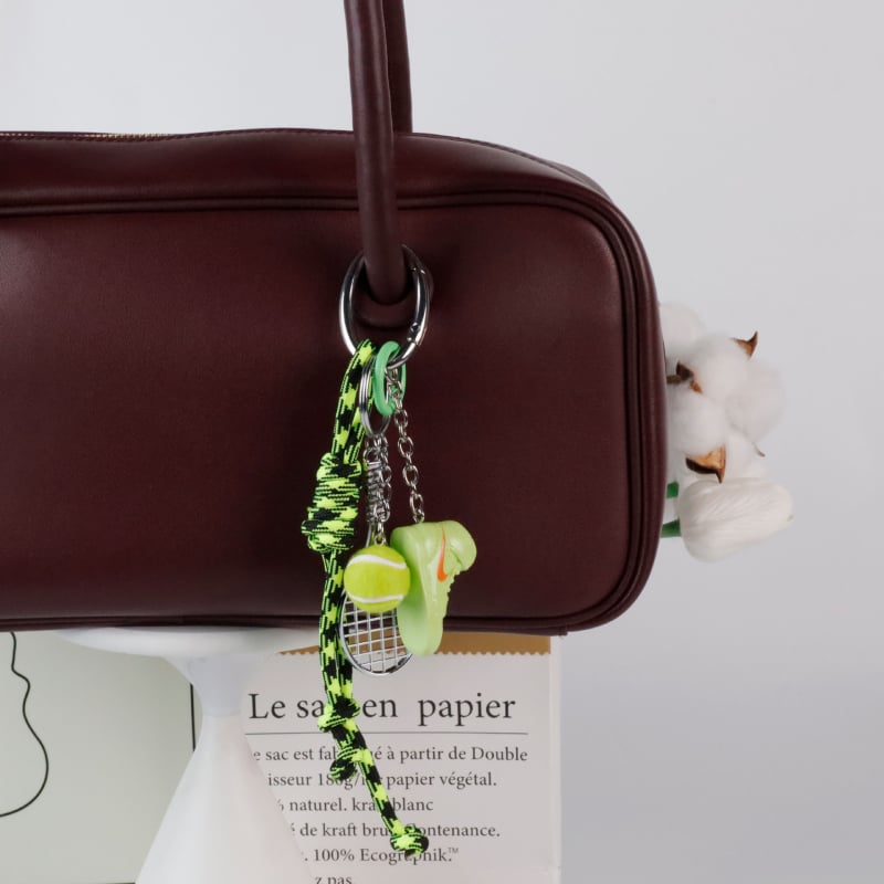 Heavenly κλειδοθήκη για τσάντα από κράμα — σειρά Miu, αθλητικό στυλ, μοτίβα γκολφ μπάλλες, μπάλες επιτραπέζιου τένις και μπάντμιντον