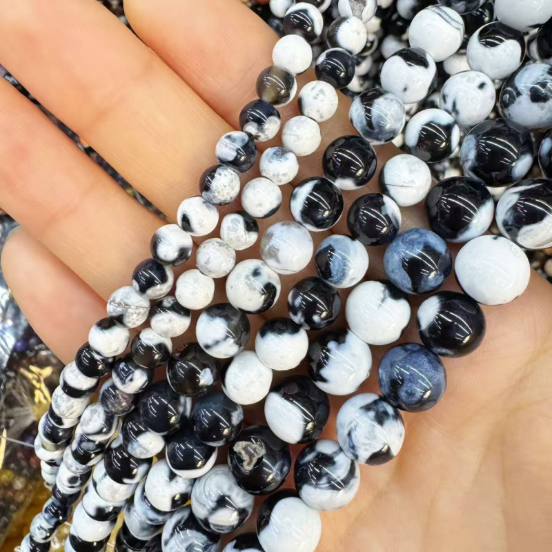 Agat perle za DIY nakit, prirodni kamen, okrugle 6 mm, boje koje se mijenjaju, poluproizvodi
