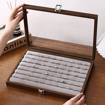 Medinė juvelyrinių dirbinių dėžutė su dangčiu, dulkių ir drėgmei atspari, staliniam naudojimui, 1 aukštas, klasikinio Kinijos stiliaus