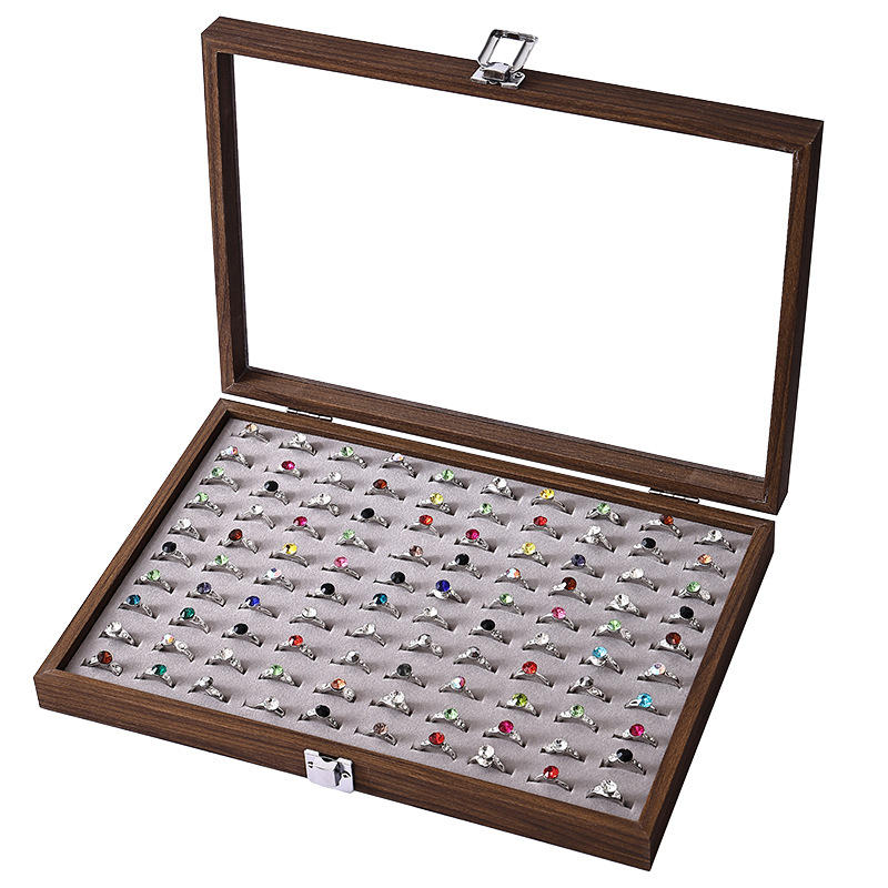 Medinė juvelyrinių dirbinių dėžutė su dangčiu, dulkių ir drėgmei atspari, staliniam naudojimui, 1 aukštas, klasikinio Kinijos stiliaus