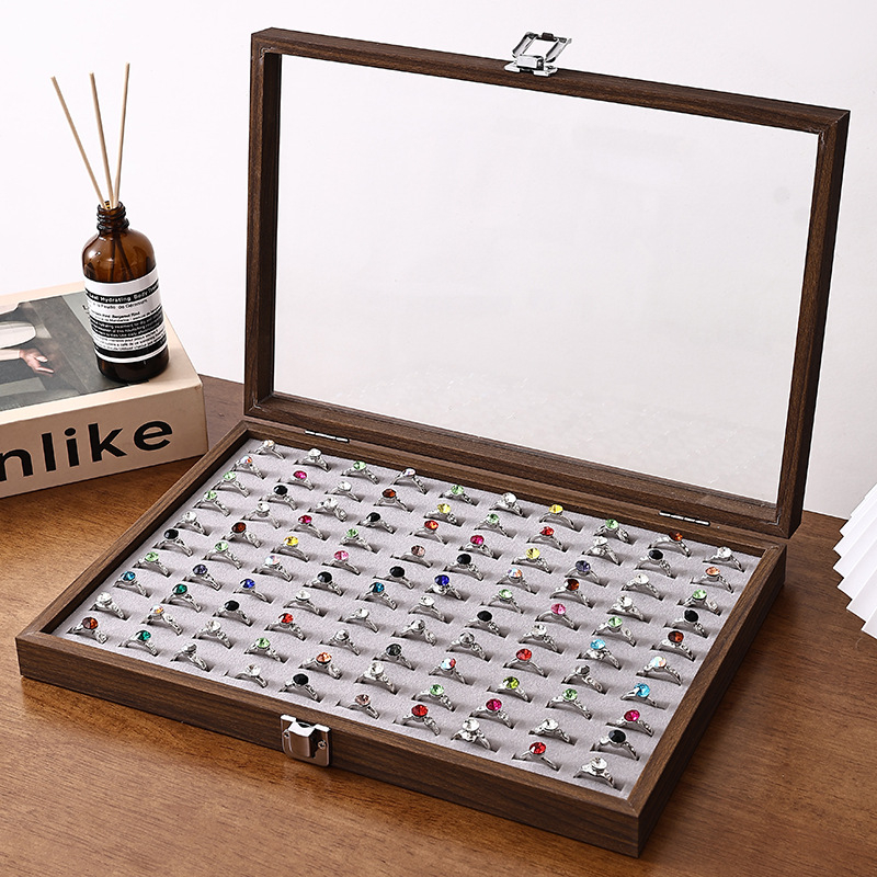 Medinė juvelyrinių dirbinių dėžutė su dangčiu, dulkių ir drėgmei atspari, staliniam naudojimui, 1 aukštas, klasikinio Kinijos stiliaus