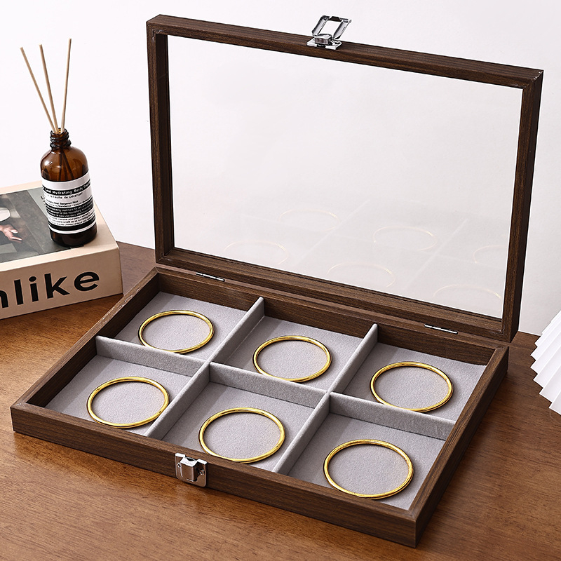 Medinė juvelyrinių dirbinių dėžutė su dangčiu, dulkių ir drėgmei atspari, staliniam naudojimui, 1 aukštas, klasikinio Kinijos stiliaus