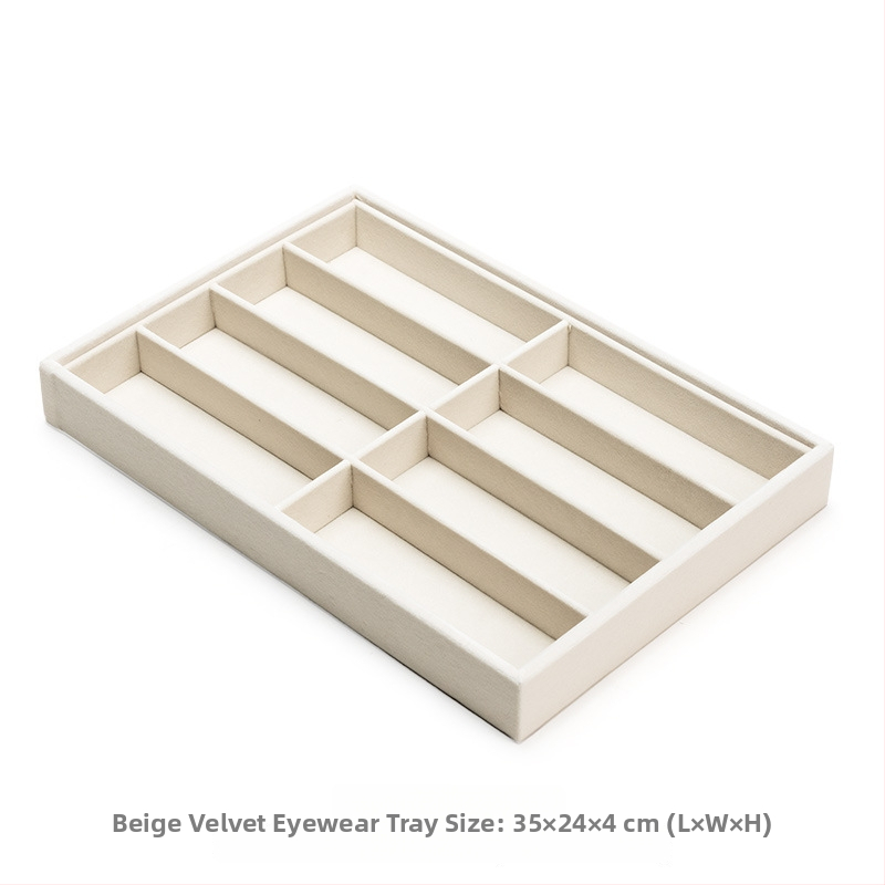 Akinų ir laikrodžių saugyklos dėžutė su dangteliu, 8 skyriai, dulkėms atspari stalinė saugykla