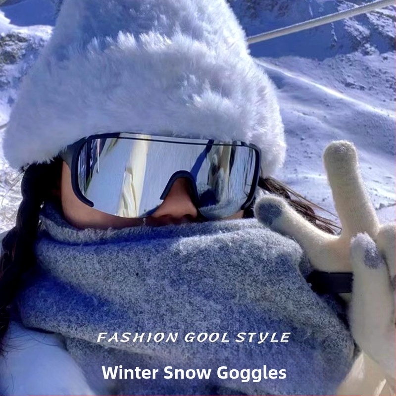 Lyžiarske okuliare na horskú zimu – vetruodolné, prachotesné, UV ochrana, PC materiál, jednovrstvové