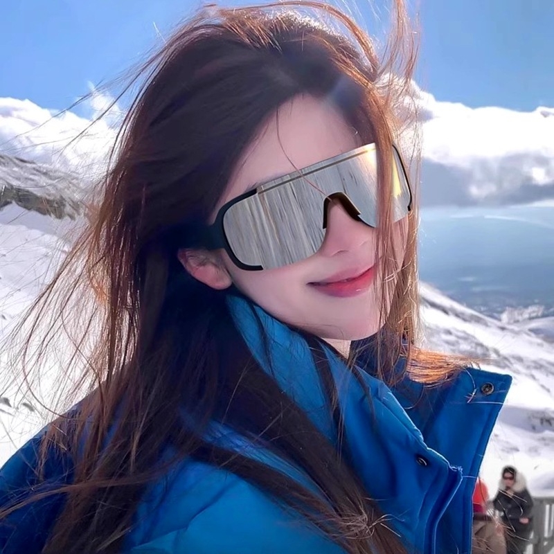 Ochelari de ski pentru zăpadă montană – Protecție împotriva vântului, Protecție UV, Protecție împotriva prafului, Material PC, Strat unic