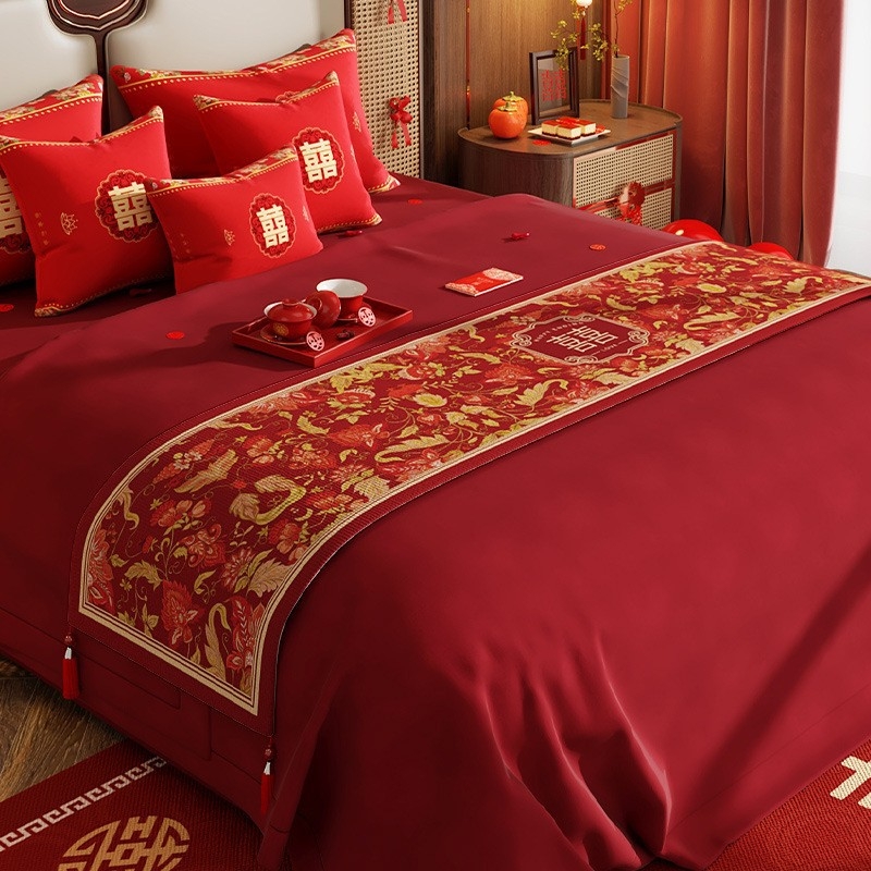 Сватбен флаг за легло, китайски стил, празничен модел, хотелска употреба, номер на изделие 749053217785